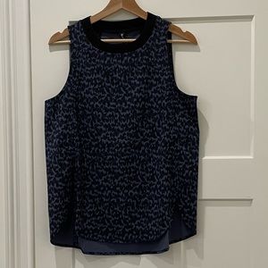 Athleta Zephyr Refined Tank Size Small Blue Leopard Print